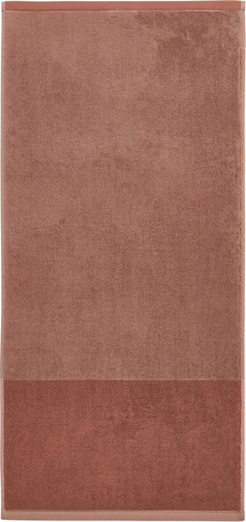 Kvalitné žakárové uteráky, 2 ks, kombinácia ružovej a hrdzavej