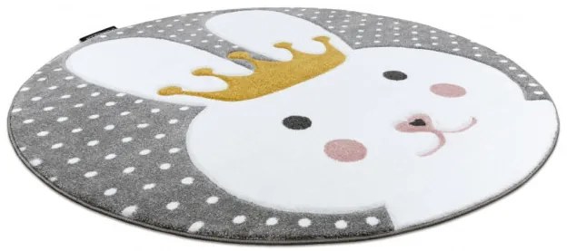 Koberec KRUH PETIT BUNNY KRÁLIK sivý