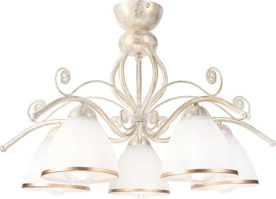 Brilagi - LED prisadený luster ANTICO 5xE27/60W/230V 3000K biela patina