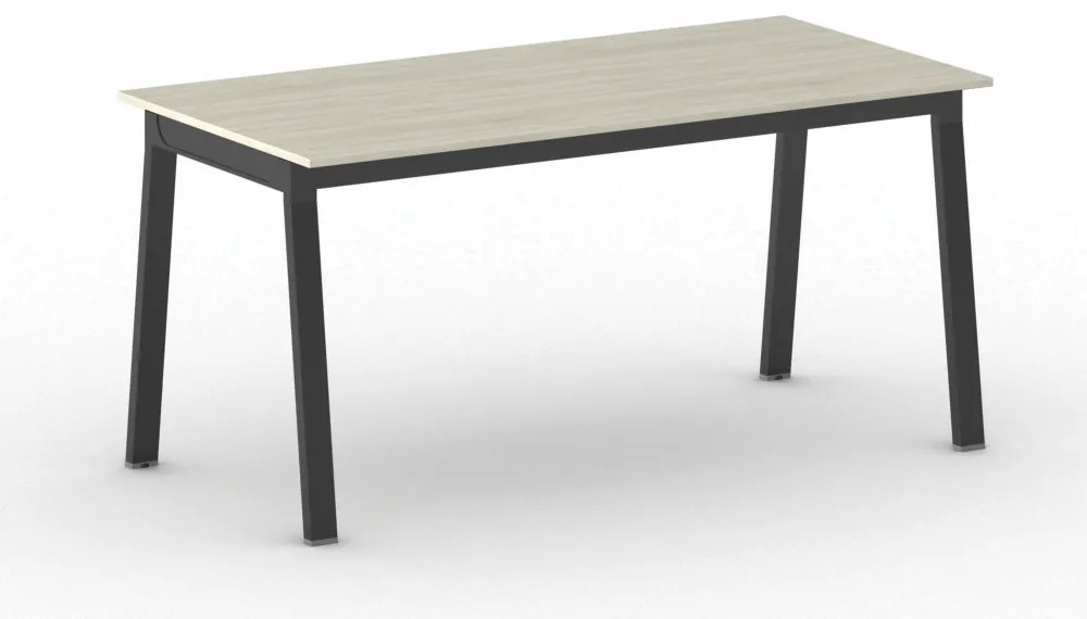 Rokovací kancelársky stôl PRIMO BASIC, 160x80 cm, čierna podnož, dub prírodný