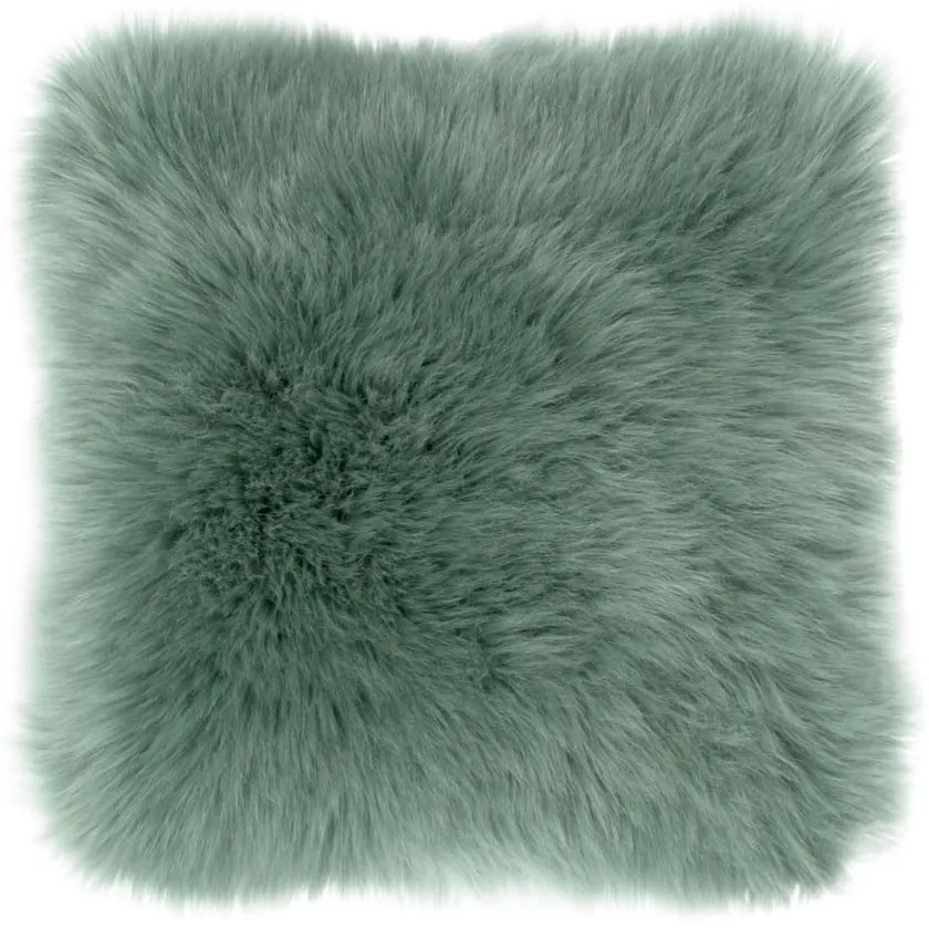 Zelený vankúš Tiseco Home Studio Sheepskin, 45 × 45 cm