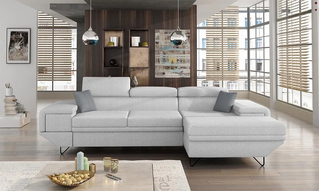 Moderná rohová sedacia súprava Arcadia, Dostupné poťahy: Fresh 34 + Fresh 34 + Senegal 818, Strana: pravá
