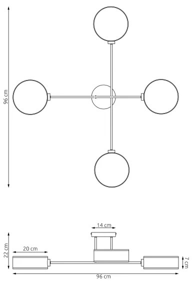 Prisadený luster MAGA 4xE14/10W/230V hnedý