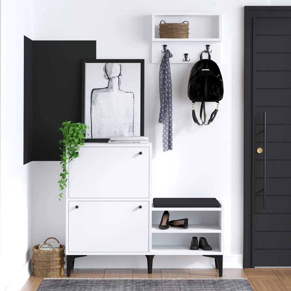 Predsieňová zostava Aliex 6 (Biela + Čierna). Akcia -19%. Vlastná spoľahlivá doprava až k Vám domov. 1073371