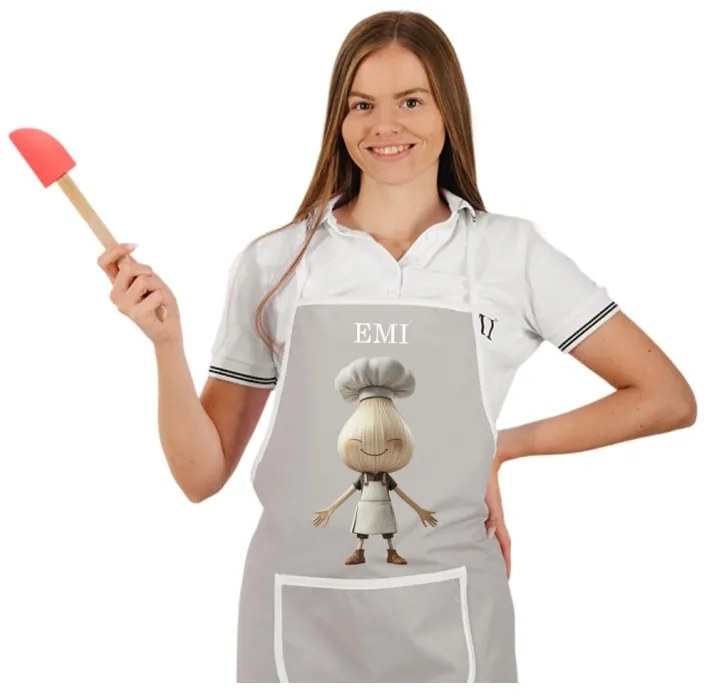 Kuchynská zástera Garlico EMI, biela