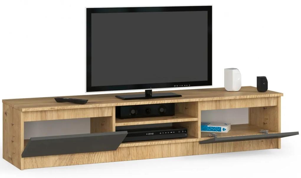 TV stolík Ronon 160 cm remeselný dub/grafit sivý