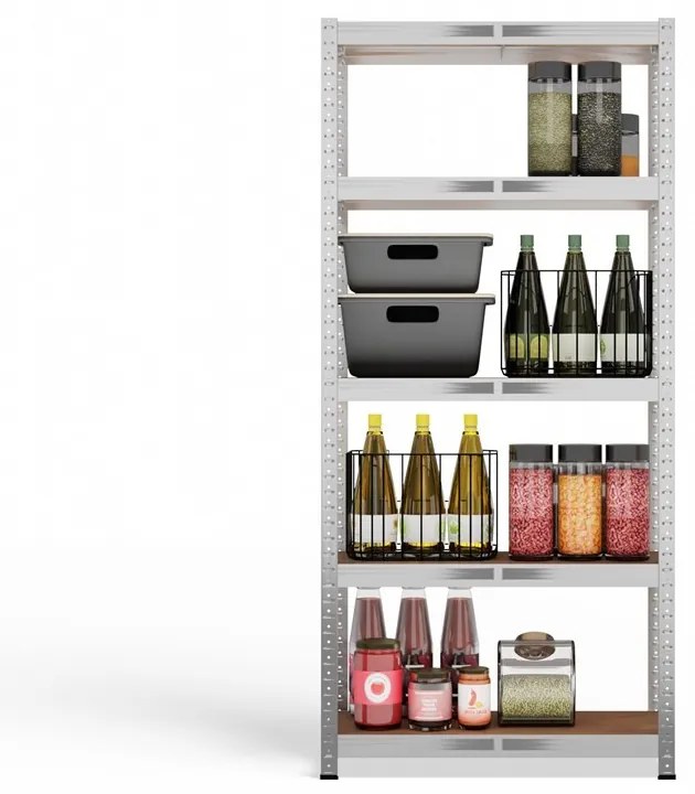 Dielenský regál G7030 strieborný/hnedý