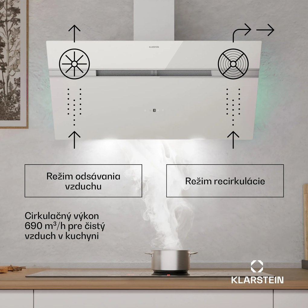 Klarstein Alina digestor, 90 cm, 690 m³/h, Tichý, EEK A++