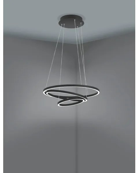 Eglo 900479 - LED Stmievateľný luster na lanku LOBINERO-Z LED/43,2W/230V čierna
