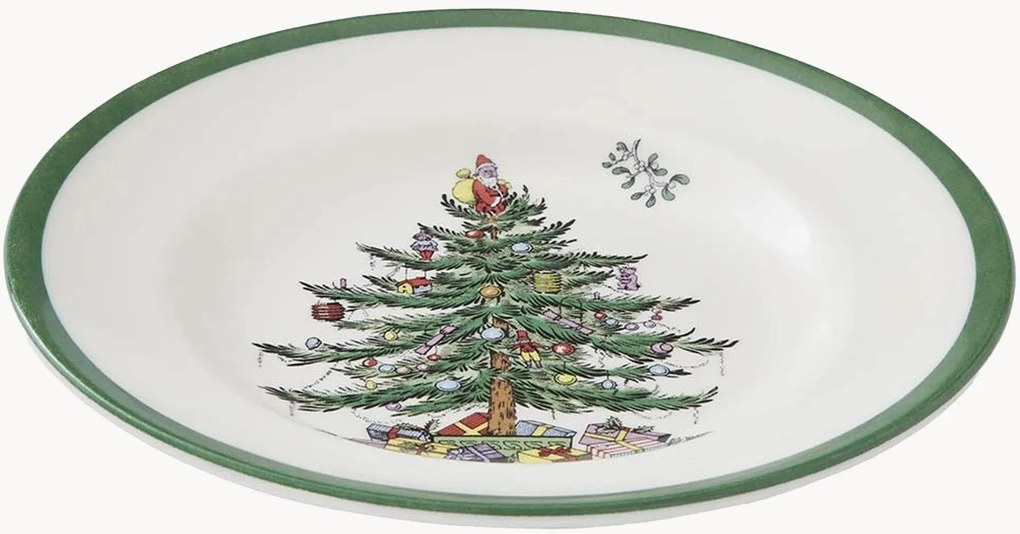 Keramické dezertné taniere Christmas Tree, 4 ks