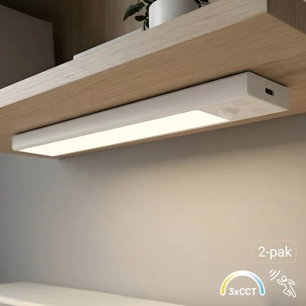 SADA 2x nabíjateľné LED osvetlenie nábytku so senzorom VIRO LED/1 W/800 mAh/20 cm/CCT biela