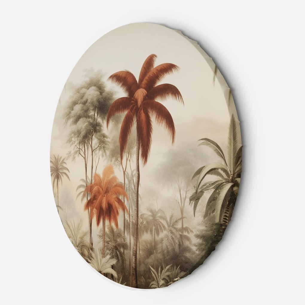 Gario Okrúhly obraz na plátne Oranžové palmy v tropickej džungli Rozmery: 60 x 60 cm