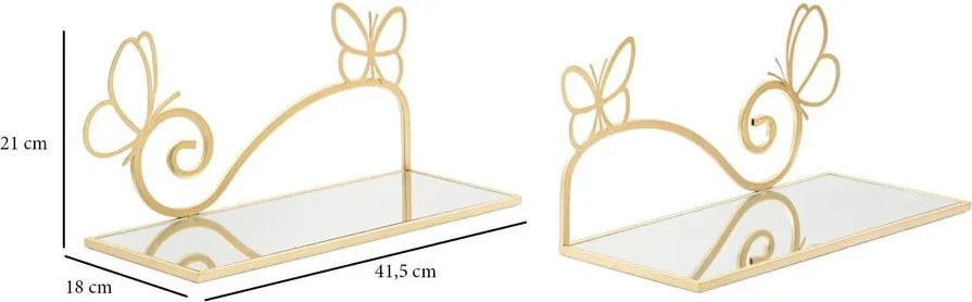 Nočný stolík v zlatej farbe Butterfly – Mauro Ferretti