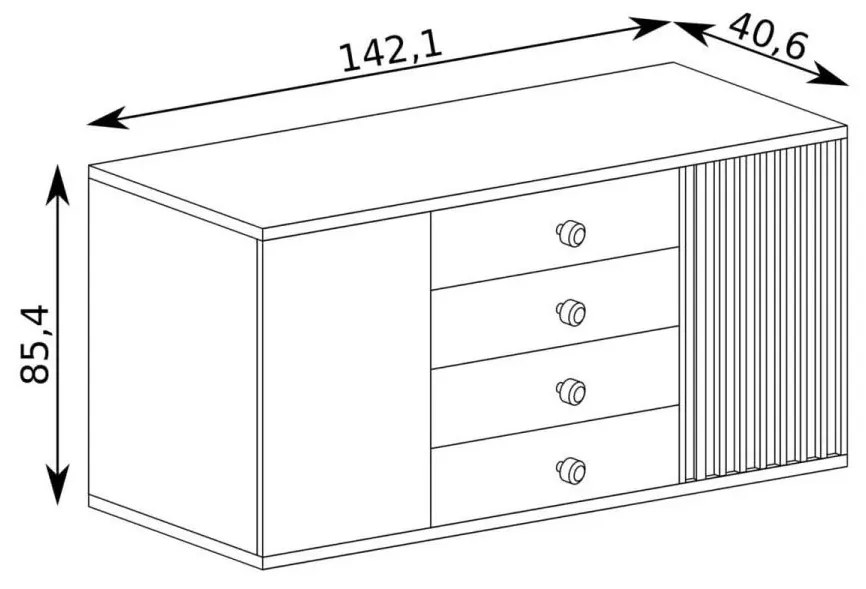 Komoda Claudi 04 (dub artisan). Vlastná spoľahlivá doprava až k Vám domov. 1055488