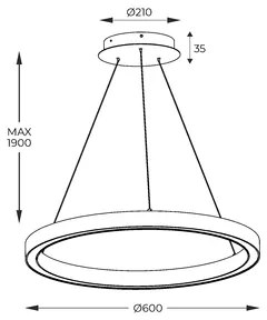 LED luster na lanku zlatá CARLO 60 cm