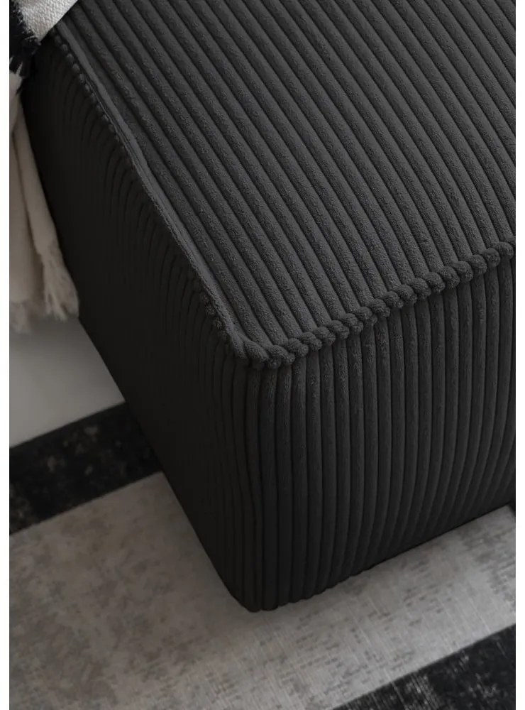 Antracitovosivá menčestrová rozkladacia rohová pohovka (ľavý roh) Brave Dave – Miuform