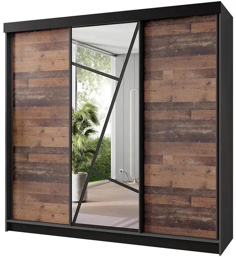 Skriňa Vena 200 graft antracit + old style