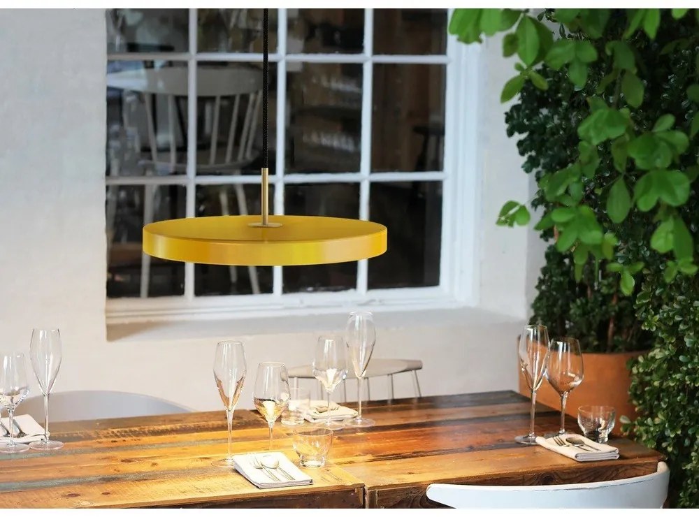 Žlté LED závesné svietidlo s kovovým tienidlom ø 43 cm Asteria – UMAGE