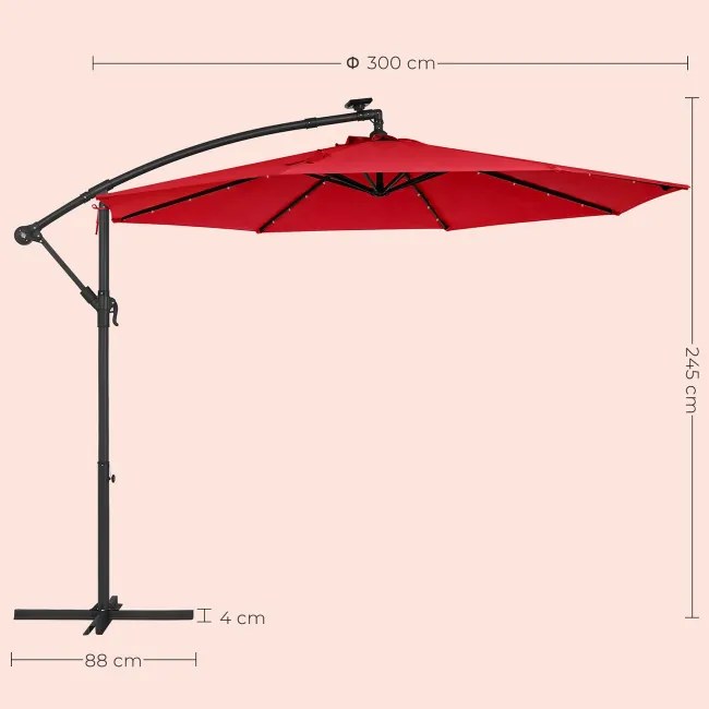 Záhradný slnečník s LED osvetlením GPU118R01
