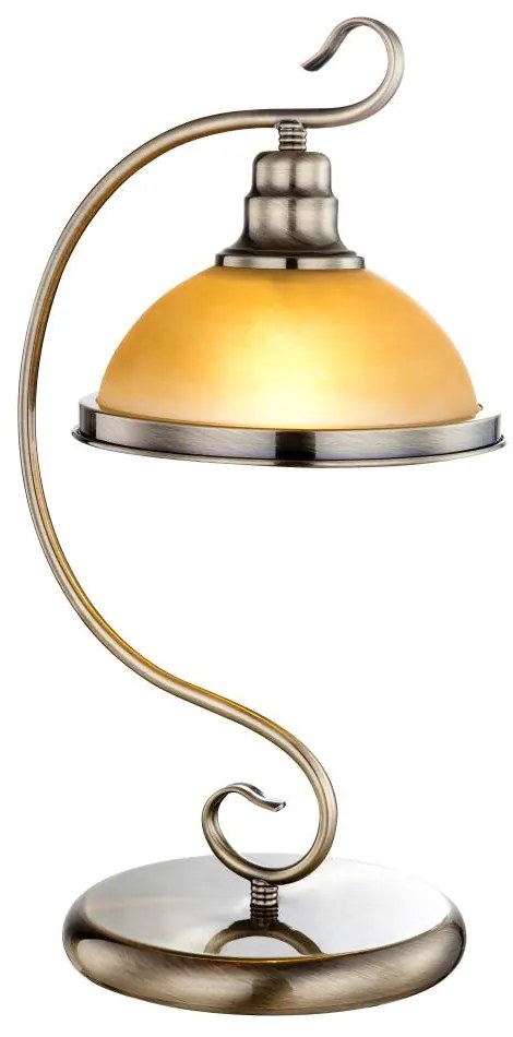 Rustikálna stolná lampa SASSARI, jantárové sklo Globo SASSARI 6905-1T