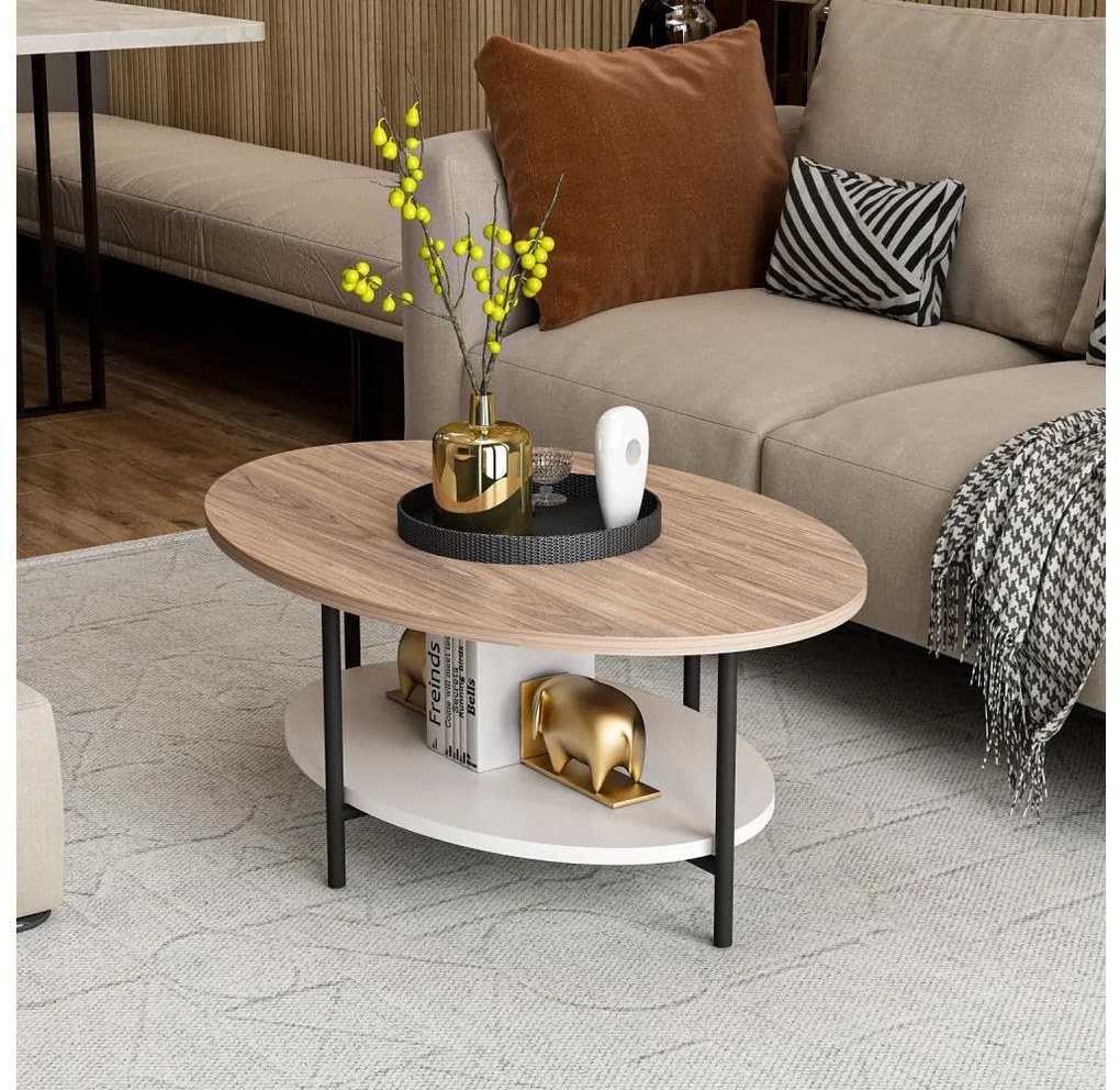 Konferenčný stolík ELIS 36x90 cm dub/biela