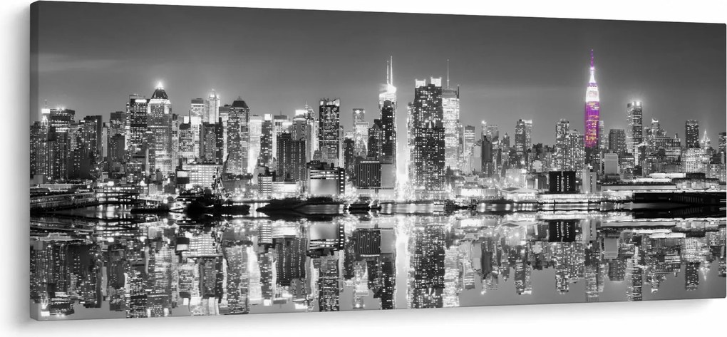 Obrázok - New York a fialový mrakodrap (120x50 cm)