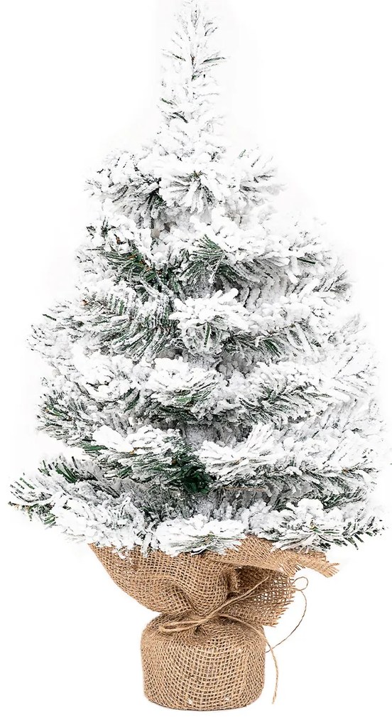 Zasnežený stromček v jute Tiga, 50 cm, 50 cm