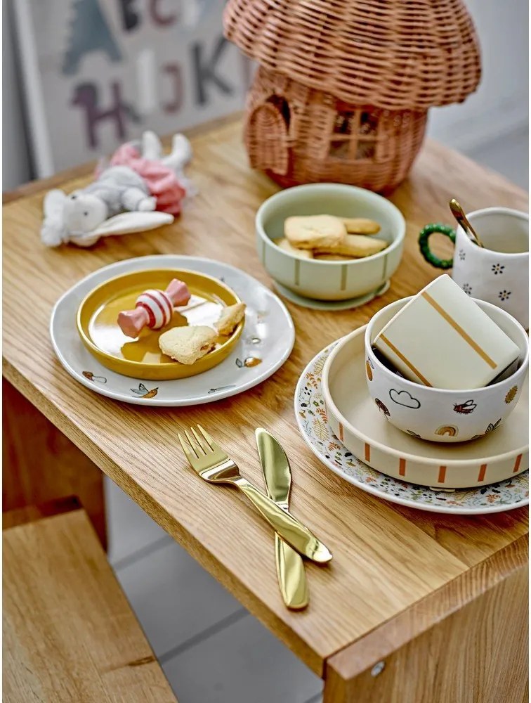 Kameninová detská jedálenská súprava 3 ks Agnes – Bloomingville Mini