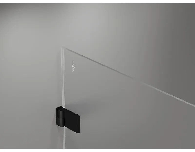 Mexen Lunar-B Duo výklopný sprchový kút 100 x 80 cm, číre sklo, čierna matná, 832-100L-080P-70-00