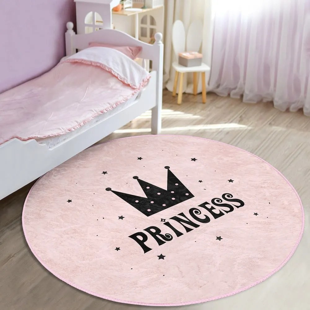 Ružový detský koberec ø 120 cm Comfort – Mila Home