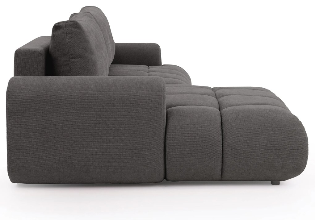 Rozkladacia rohová sedačka Lutario Mini ľavá - tmavosivá hydrofóbna pletenina Venice 2021