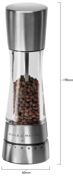 Cole&Mason - Sada mlynčekov na soľ a korenie DERWENT 2 ks 19 cm lesklý chróm