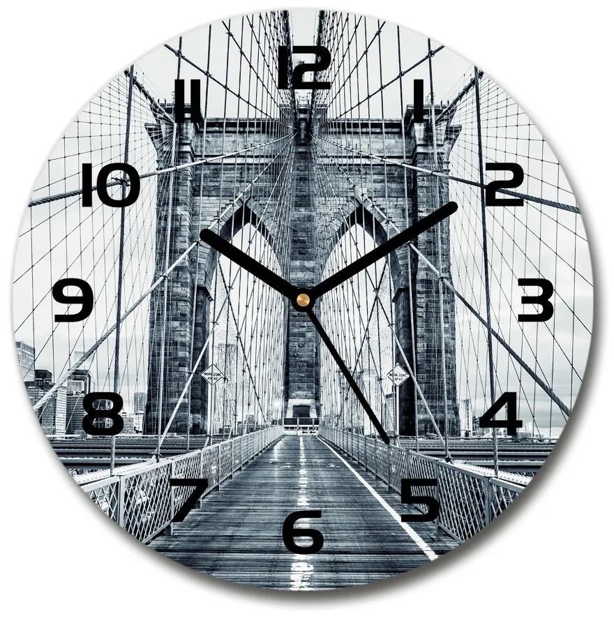 Sklenené hodiny okrúhle Brooklynský most pl_zso_30_c-f_94990249