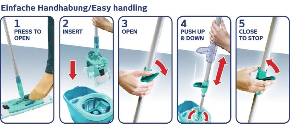 Mop s vedierkom a čističom na podlahy Clean Twist M Ergo - LEIFHEIT