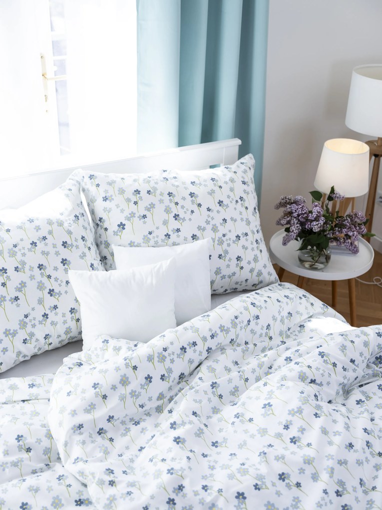 Polybavlnené obliečky na 2 postele Dream - Nezábudky