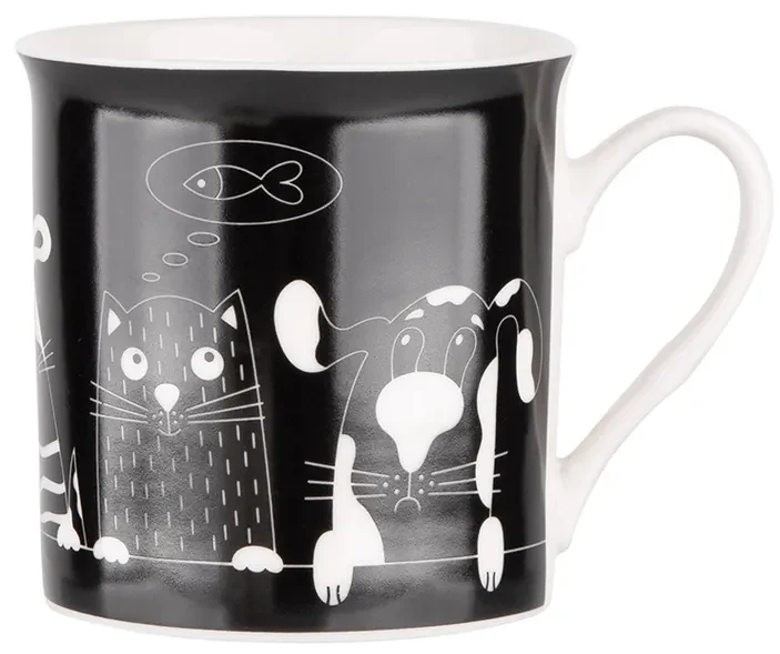 Altom Porcelánový hrnček Cool Friends, 250 ml, čierna