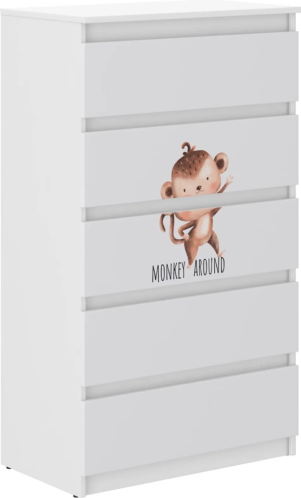 Wooden Toys Detská komoda R-5 SAFARI OPICA