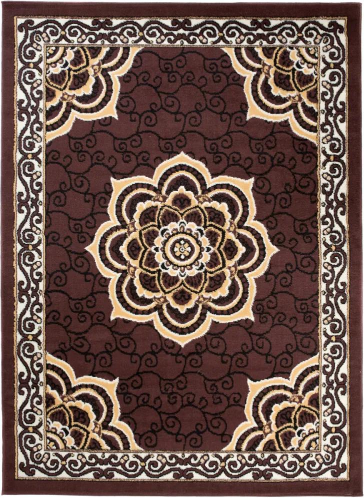 Kusový koberec PP Veľký kvet hnedý, Velikosti 80x150cm