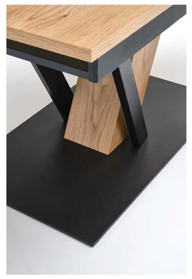 Jedálenský stôl Medina - obdĺžnik, 160-220 x 90 cm, dub / čierna