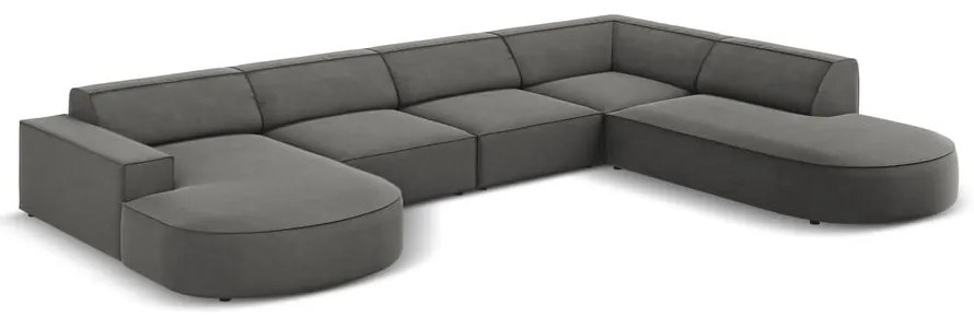 Sivá zamatová rohová pohovka (pravý roh) Jodie - Micadoni Home