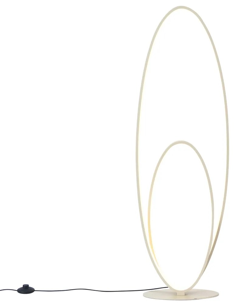 Dizajnová stojaca lampa béžová vrátane LED s 3-stupňovým stmievaním - Boomerang