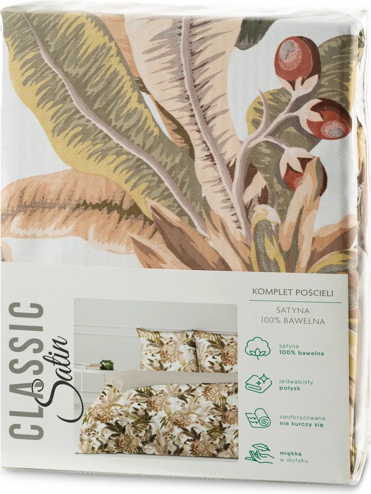 SATÉNOVÉ OBLIEČKY SPRING18 200X220 CM, 2KS 70X80 CM VZOROVANÉ