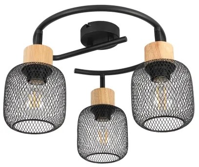 Brilagi - Bodové svietidlo BASKLITE 3xE27/15W/230V drevo/čierne