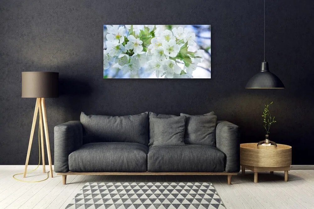 Skleneny obraz Kvety strom listy príroda 100x50 cm