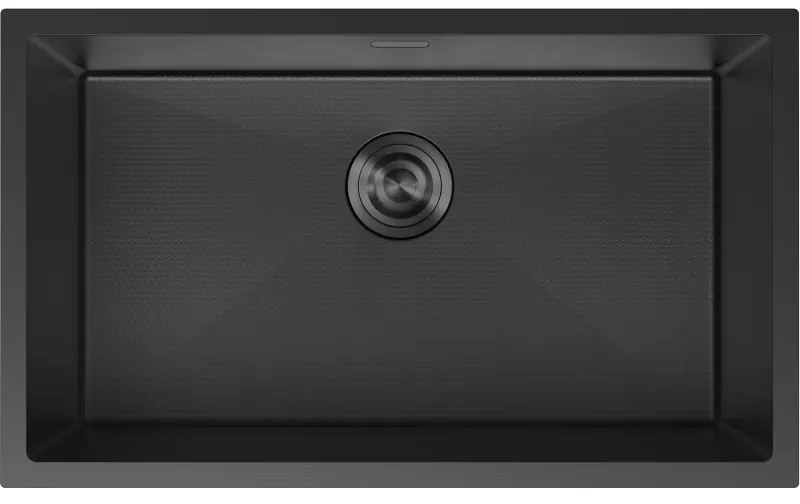 Mexen Trixo, 1-komorový nerezový drez 750 x 440 mm, čierna, vzor voština, 6415751000-70HC