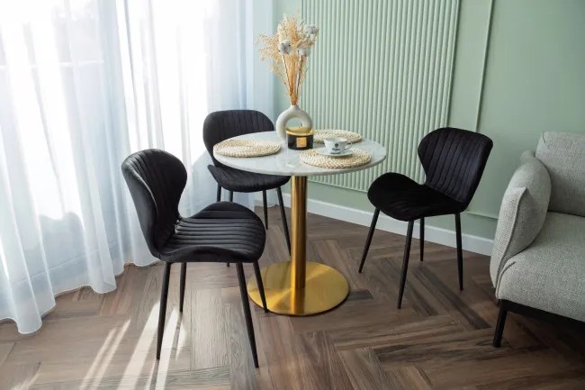 Jedálenská stolička DALLAS zamatová, čierna