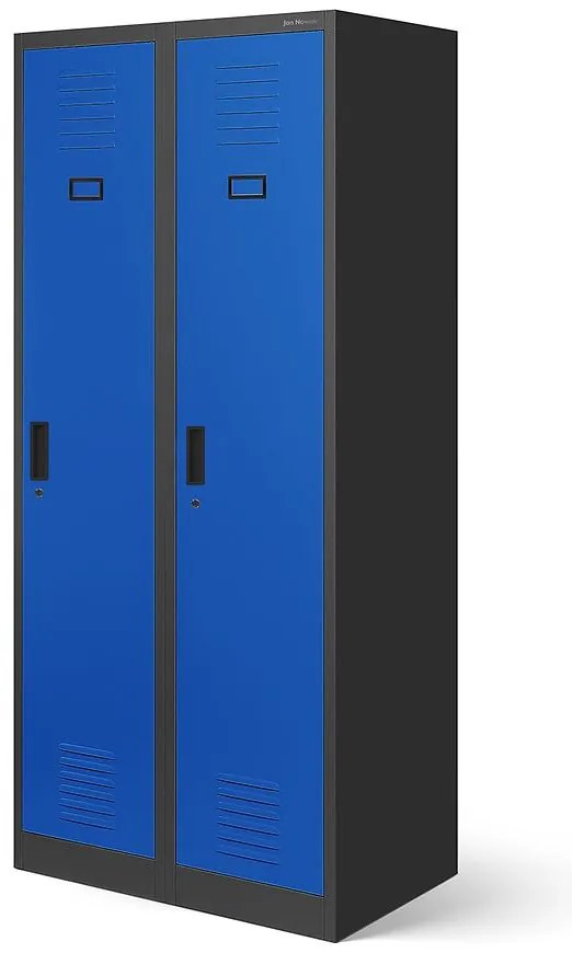 Skriňa Kacper kovová antracit/modrá