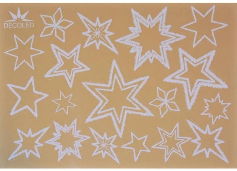 DECOLED Dekoratívna nálepka na okno A3 hviezdy