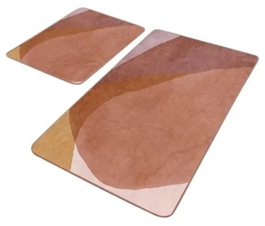 Hnedé zamatové kúpeľňové predložky v súprave 2 ks 60x100 cm – Mila Home