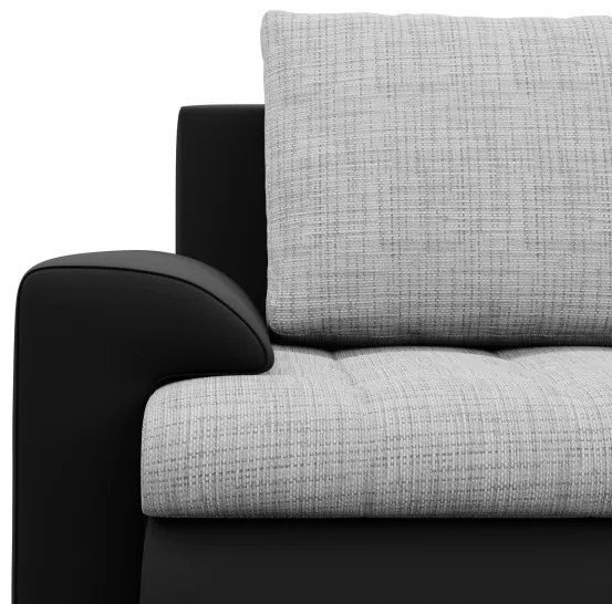 Sedacia súprava FORESTA v tvare U, pravá sivá / čierna